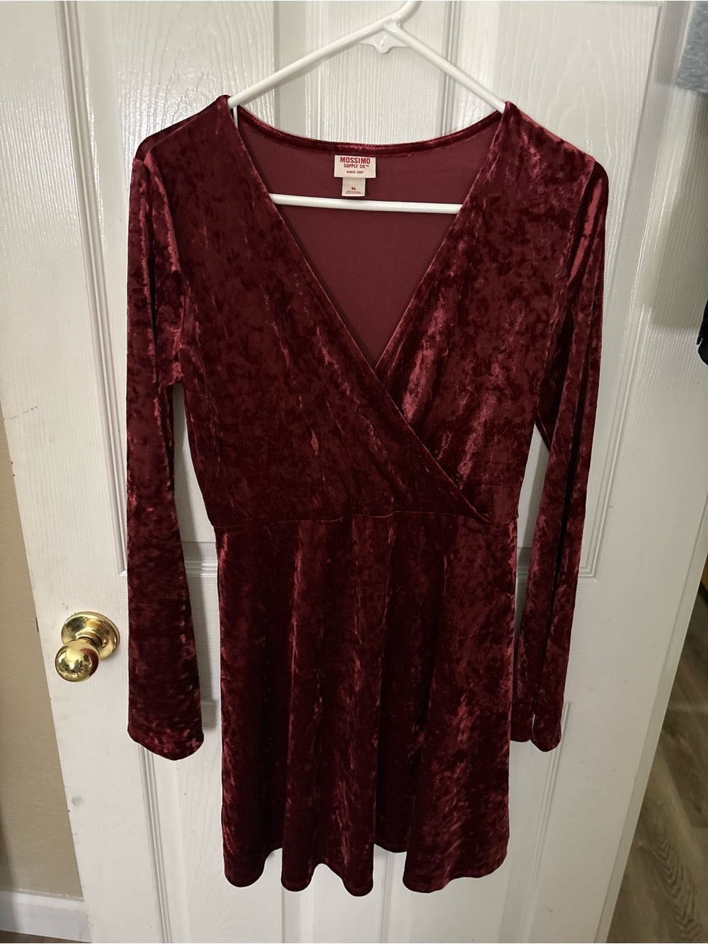 Mossimo Supply Co. Wine Red Velvet Wrap Dress